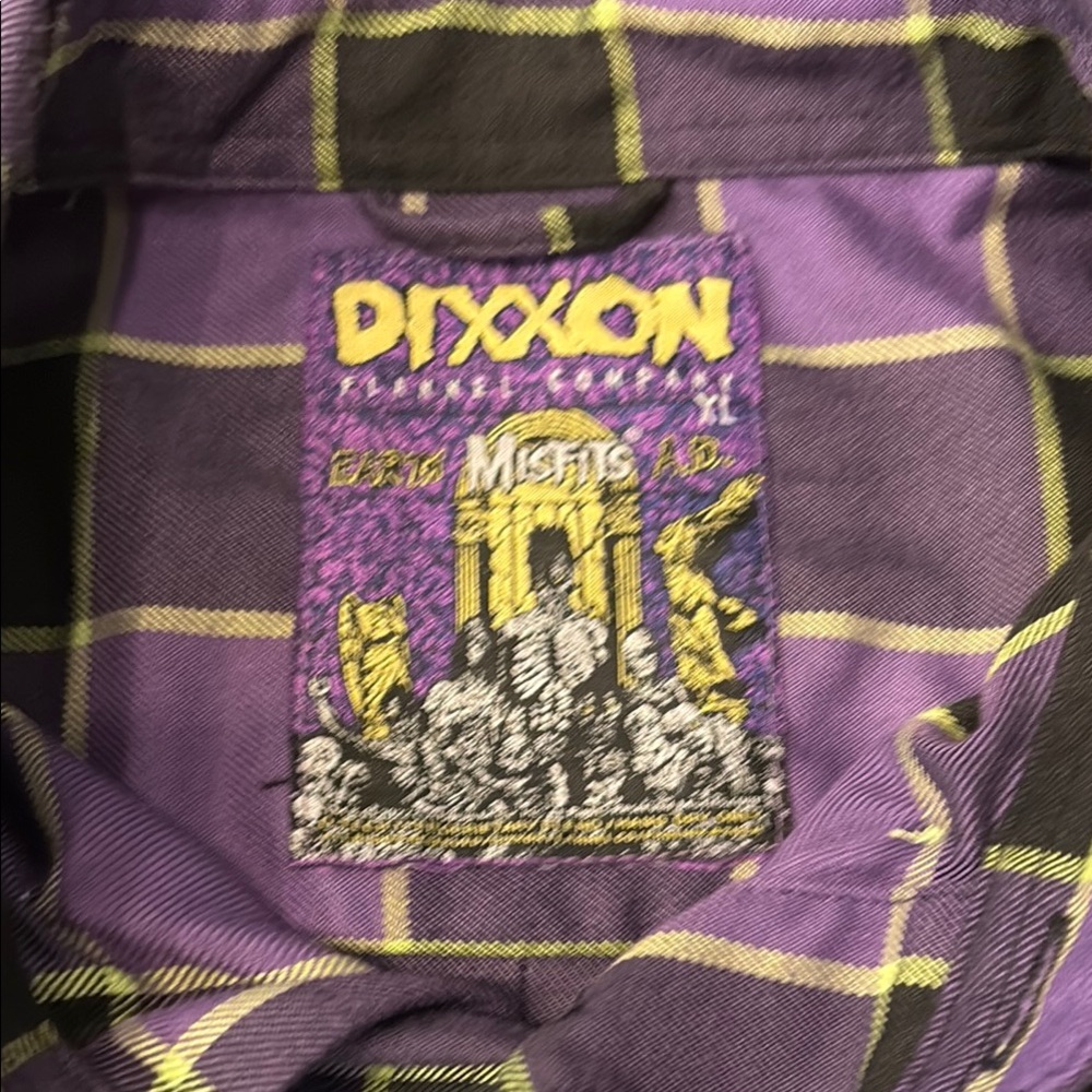 DIXXON Purple and Yellow Plaid Shirt